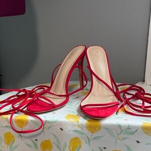 PrettyLittleThing Vibrant Red Strappy Heels